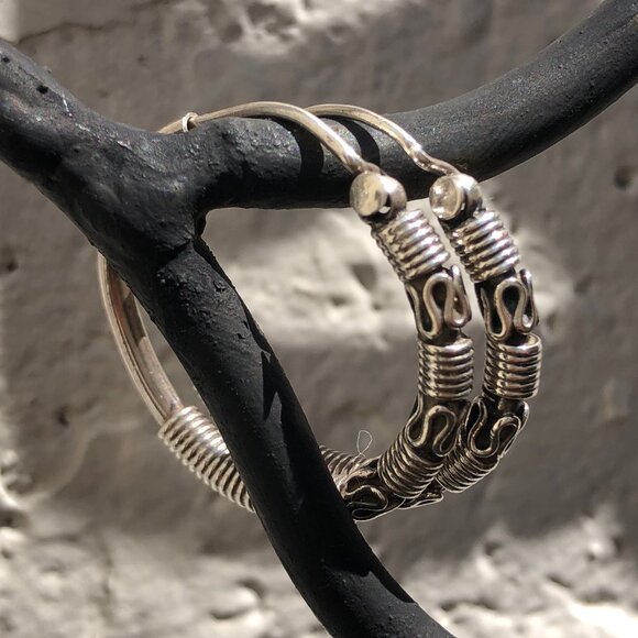 Silver hoop earrings - Picture 2 of 3